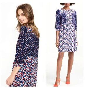 Boden Hotchpotch Poppy Meadow Floral Pintuck Dress – Blue Pink Multi – US 8